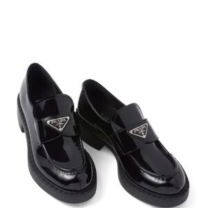 Black Prada Patent Leather Loafers